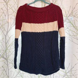 LL Bean Signature Cotton Sweater Red, White, and Blue